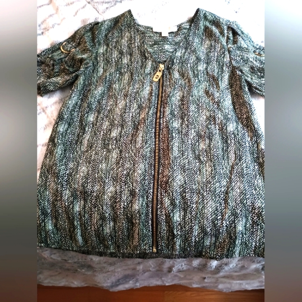 Michael Kors Snakeskin Zipper Top
